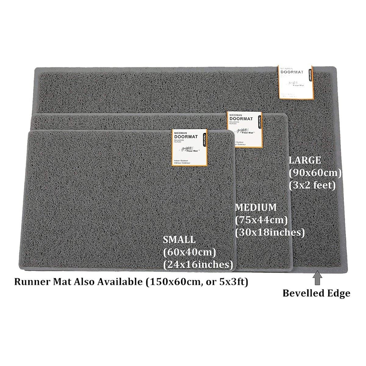 Heart Outdoor Embossed Doormat With Open Back | Medium | Black