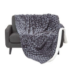 Geometric Triangle Velvet Throw | 200cm x 230cm | Dark Grey