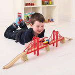 Double Suspension Bridge for Wooden Train Sets