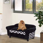 Dog Sofa Cat Couch Bed For Xs Dogs W/ Removable Sponge Cushion | Black