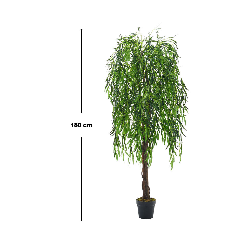 180cm Tall Artificial Willow Tree Lifelike Faux Plant For Home Or Office Decor