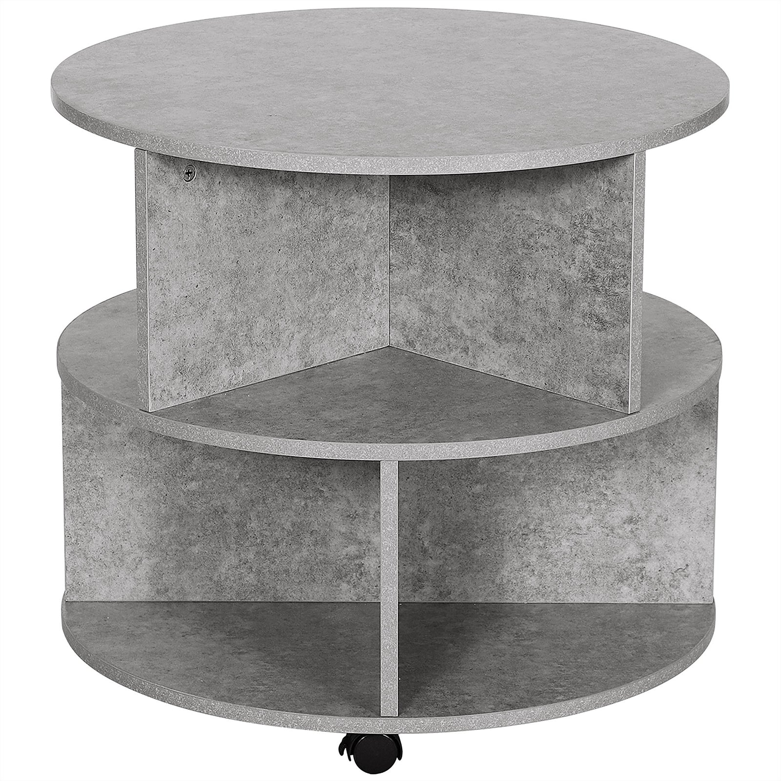 2 Tier Round Coffee Table With Shelves