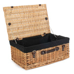 Wicker 55cm Buff Empty Picnic Basket Unlined | Black