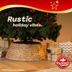 Natural Round Hyacinth Tree Skirt By Christmas Village Handcrafted Design