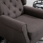 Accent Armchair Home Furniture Retro Tufted Club Wood | One Size | Brown