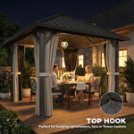 3 X 3(m) Metal Hardtop Gazebo With Netting And Curtains | Black