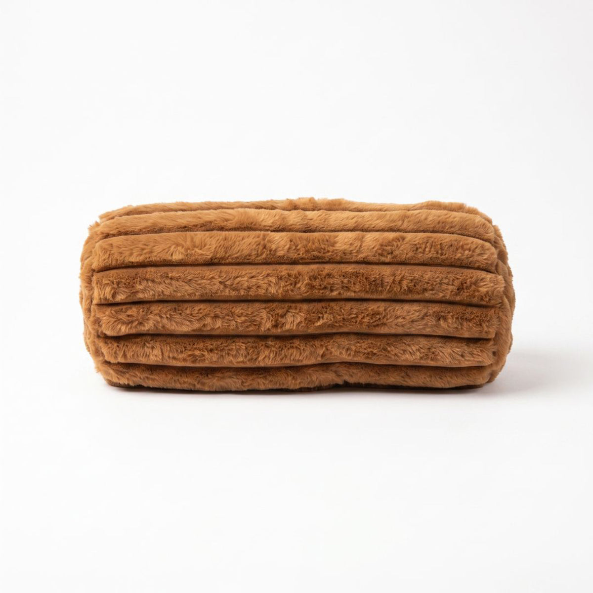 Ribbed Bolster Cushion, 40 X 15cm | 40cm x 15cm | Terracotta