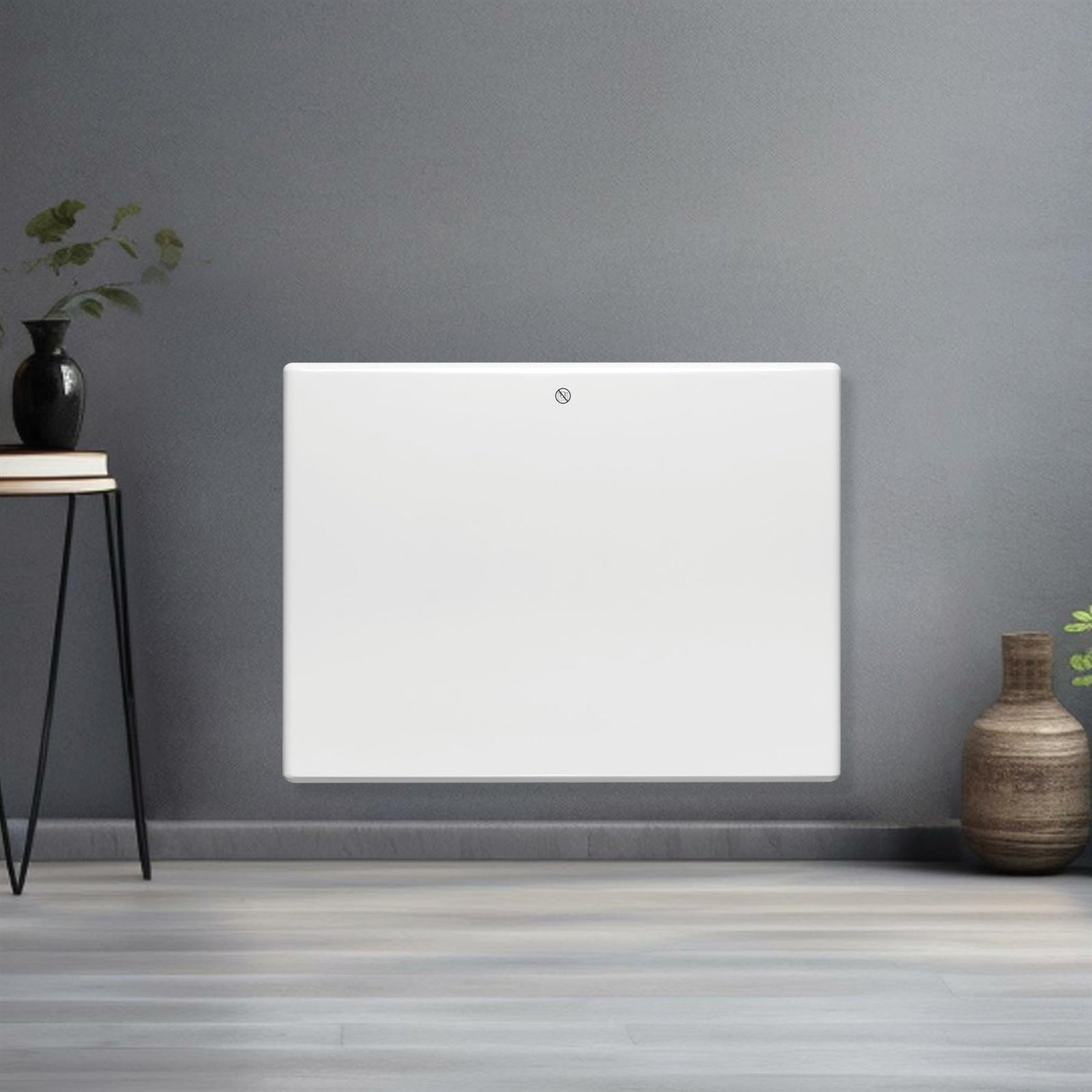 Electric Radiator Panel Heater Wall Mounted Or Floor Standing Bathroom Safe Timer And Thermostat Control | 1000w | White