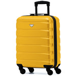 55x40x20cm Lightweight Luggage Hard Shell Cabin Suitcase 60+ Airlines Approved - Carry On Case - 4 Wheels | 55 x 40 x 20cm | Yellow