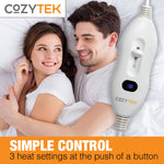 Electric Heated Blanket Underblanket Heated Sheet & Secure Ties 3 Heat Settings | Double | White