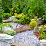 Wooden Garden Bridge With Railings, 100lx50wx37h Cm