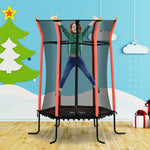 5.4ft Kids Trampoline With Enclosure Indoor Outdoor For 3-10 Years | Red