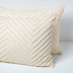 Chevron Cotton Tufted Duvet Cover Set | Single | Off White