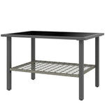 Outdoor Rattan Coffee Table, Rectangular Tea Side Table