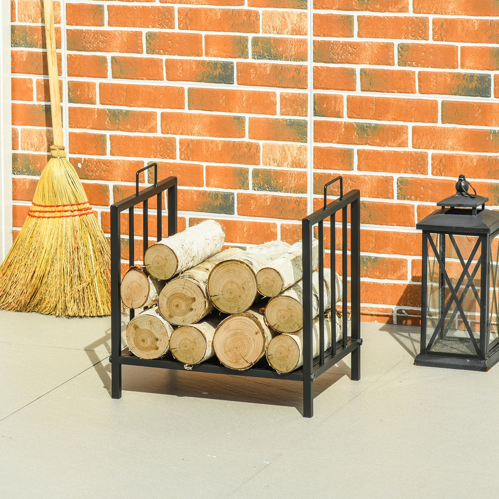Firewood Log Holder Wood Storage Rack W/ Handles