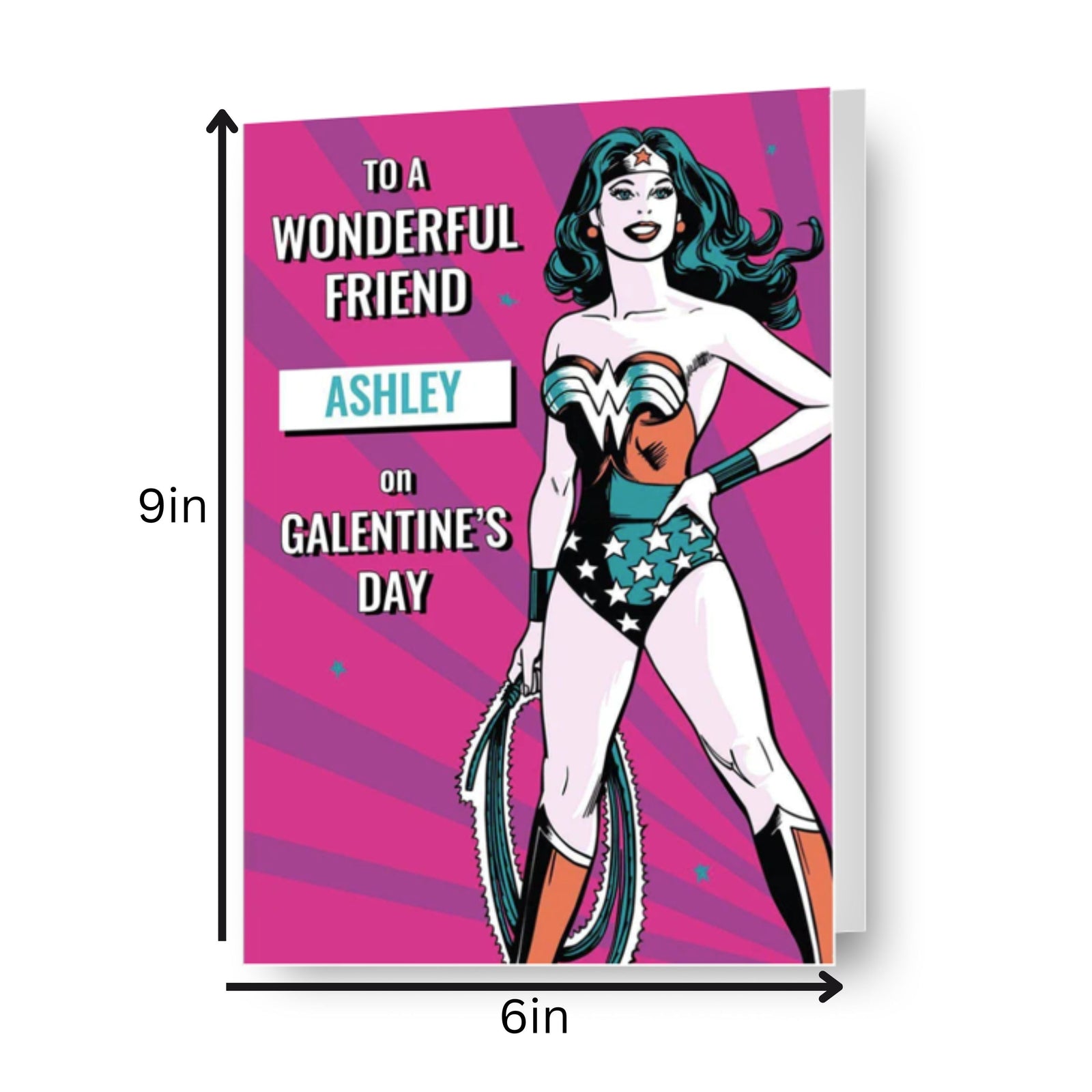 Wonder Woman Personalised 'galentine's' Valentine's Day Name Card Official Product