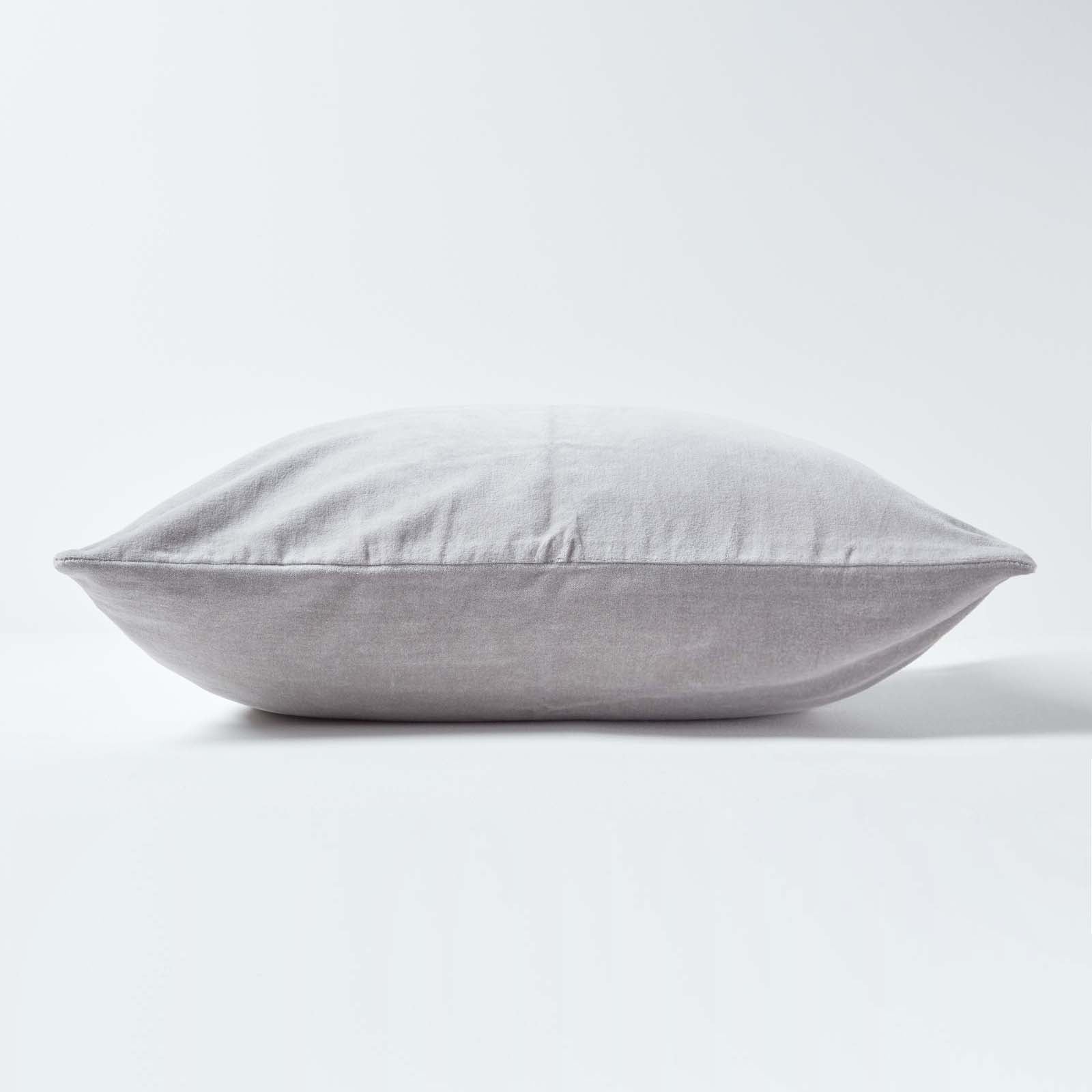 Luxury Cotton Velvet Cushion Cover | 60cm x 60cm | Light Grey