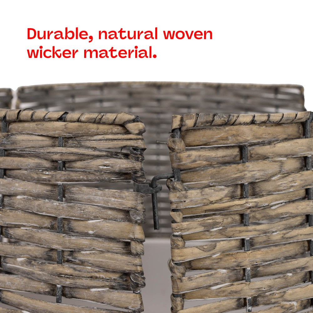 Natural Wicker Tree Skirt By Christmas Village Handcrafted Round Design