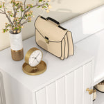 Upholstered Entryway Shoe Bench Storage Cabinet Open Shelf | One Size | White