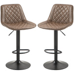 Adjustable Swivel Bar Chairs Kitchen Brown