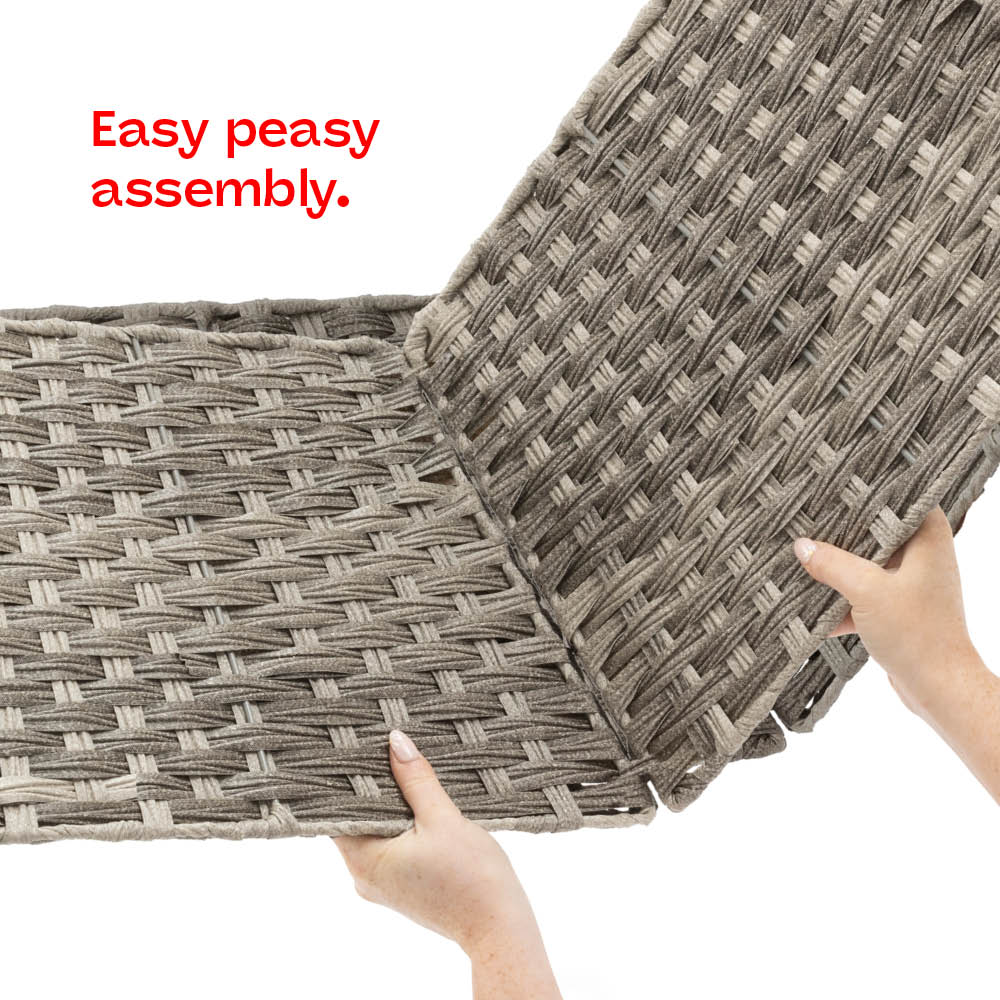 Square Grey Rattan Christmas Tree Skirt With Foldable Base
