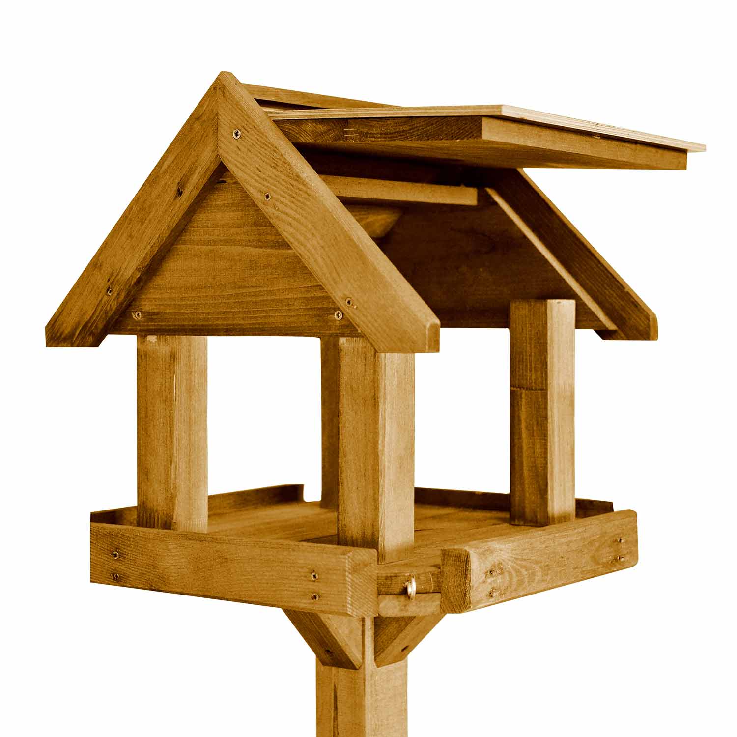 Complete Bird Table With Slate Roof And Flip-top Lid | Oak