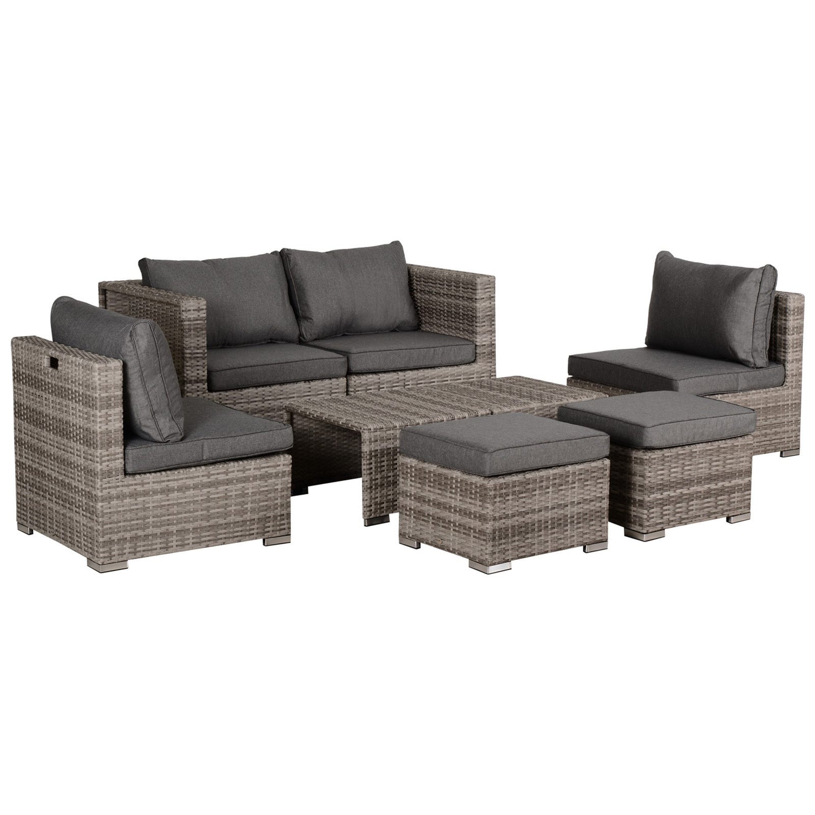 Outdoor Patio Furniture Set Weather Wicker Rattan Sofa Chair | Gray
