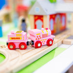 Pink 123 Wooden Train Engine and Carriage