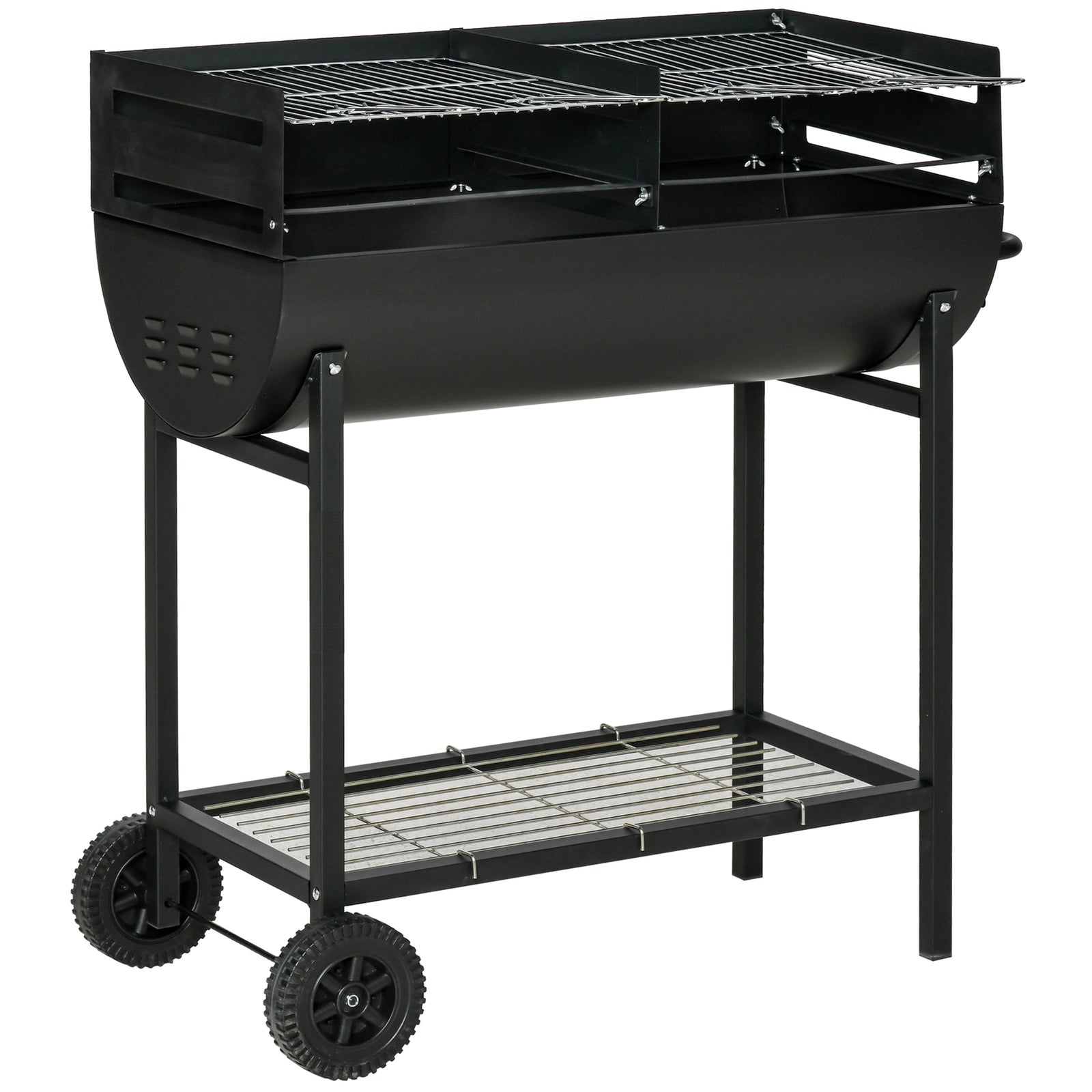 Trolley Charcoal Bbq, Wheels, Black | Black