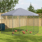 Pawhut Walk-in Chicken Run W/ Cover, For 10-15 Chickens, Hens, Rabbits, Ducks