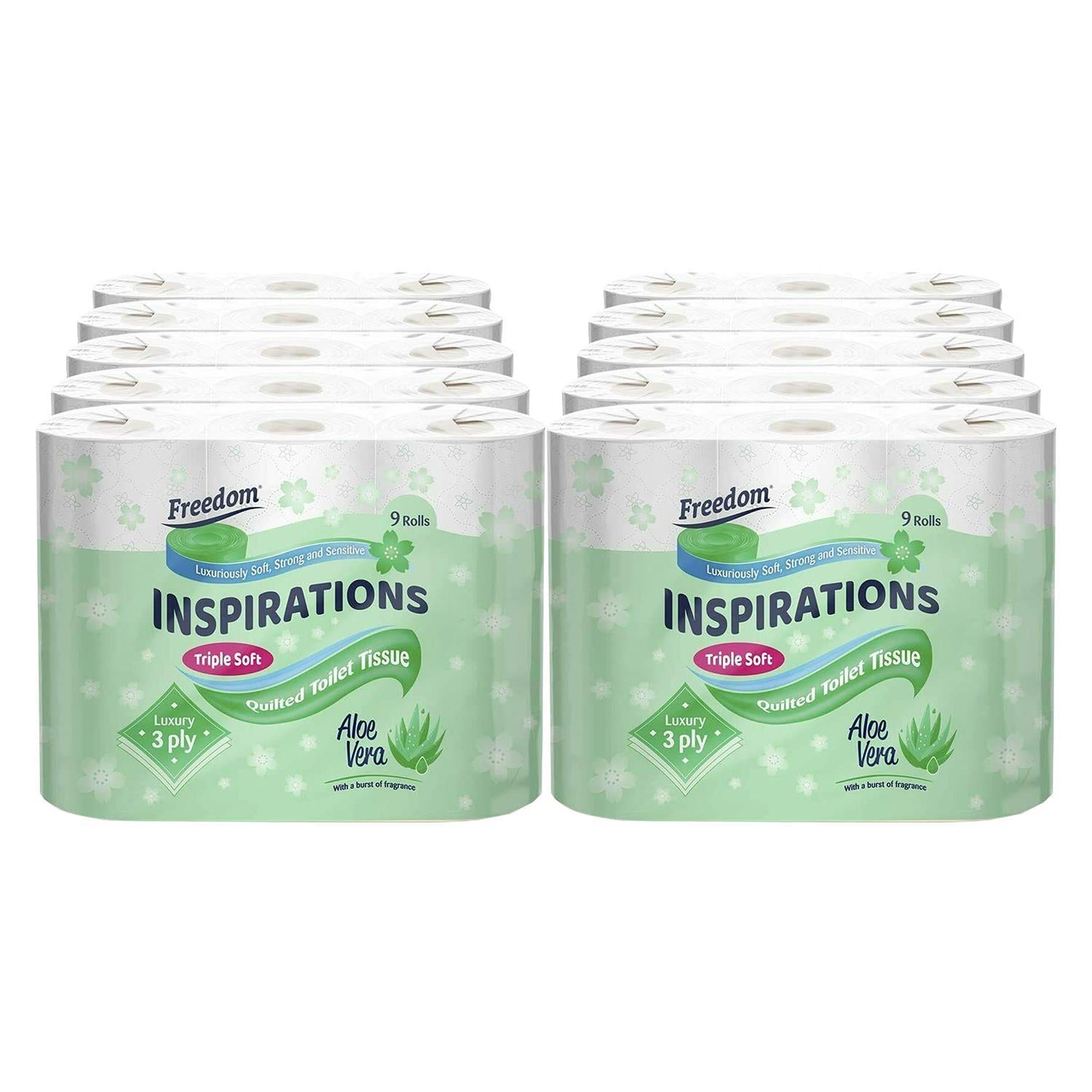 Freedom Aloe Vera 3-ply 90 Rolls + Rhino Jumbo Kitchen Towels 24 Rolls