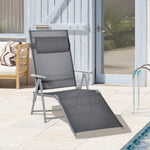 Sling Patio Reclining Chaise Lounge Garden Furniture Folding | Dark Gray