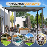 3 x 3M Aluminium Retractable Pergola with PA-Coated Canopy, Outdoor Garden & Patio Sun Shelter