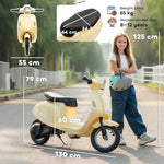 24v Battery Powered Ride On Motorcycle With Manual Throttle | Beige