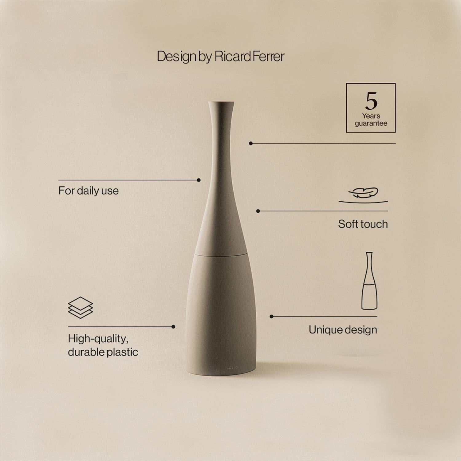 Toilet Brush, Matt Grey Unique Design Soft-finish Coating Saku Collection