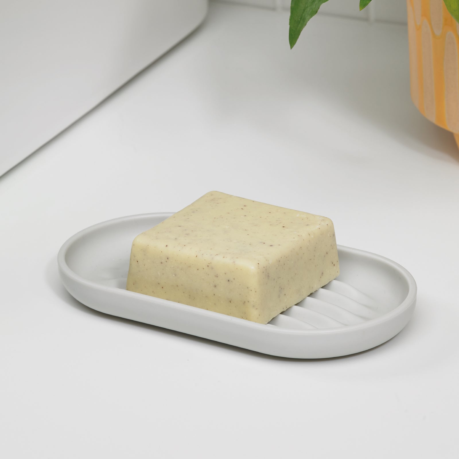 Recycled Soap Dish - Designed to help dry soap quickly - Easy to clean - Made in the UK | Stone