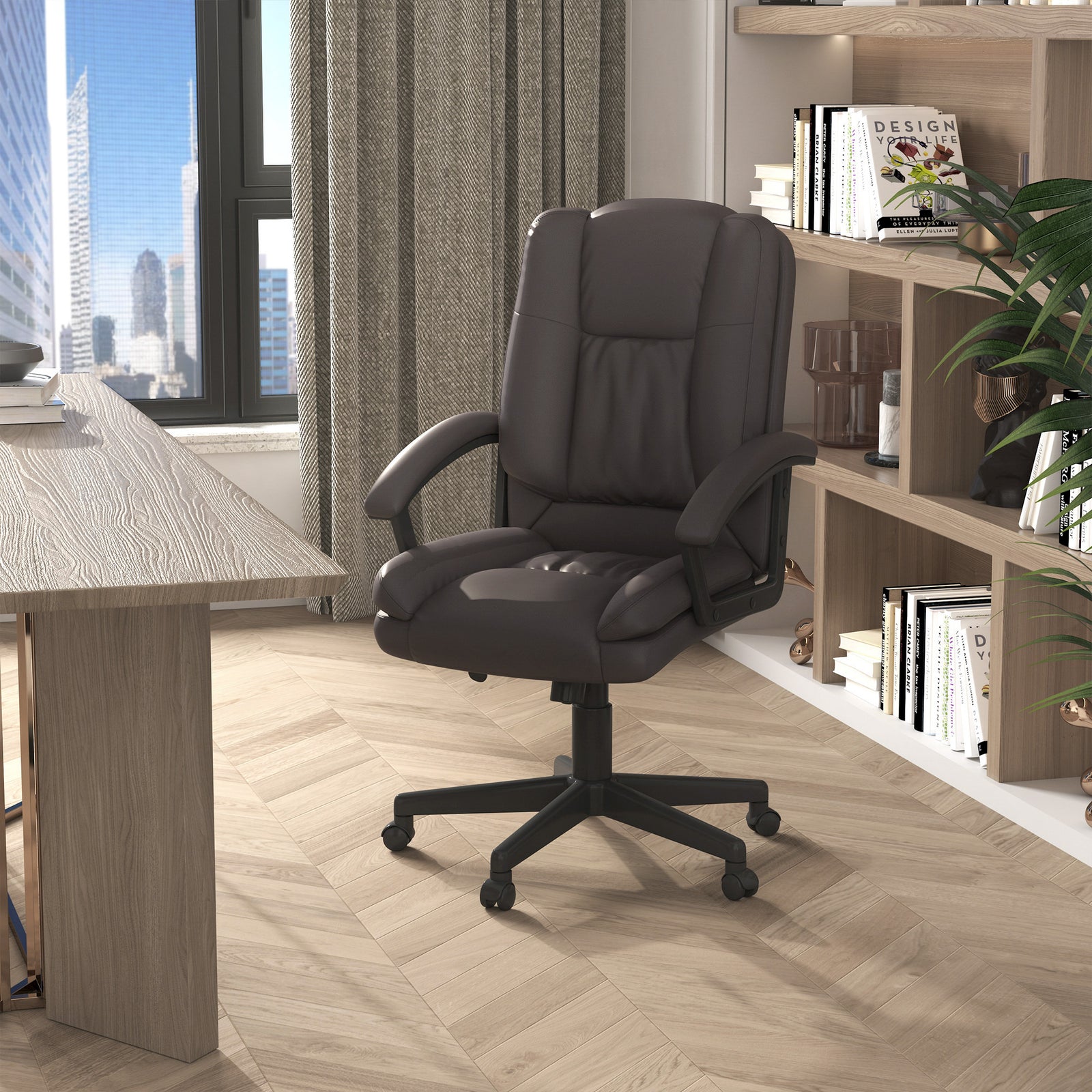 Modern Executive Office Chair Adjustable | Brown