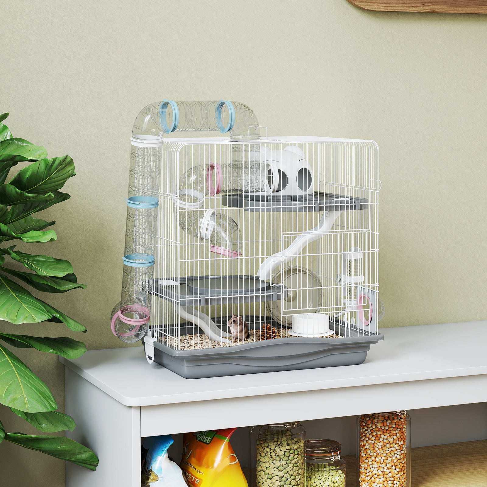 3-tier Hamster Cage, Gerbil Cage For Dwarf Hamsters, 45 X 30 X 45 Cm