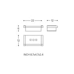 Bathroom Shelf Rectangular, 22 Cm, Silver Gloss, Metal, Metric Collection