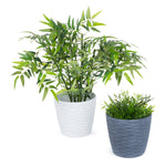 Livivo 18cm Wave Grey & White Plant Pots - Set Of 2