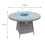 Windsor Xl Rattan 6 Seat Firepit Dining Set | 6 Seat | Mixed Grey