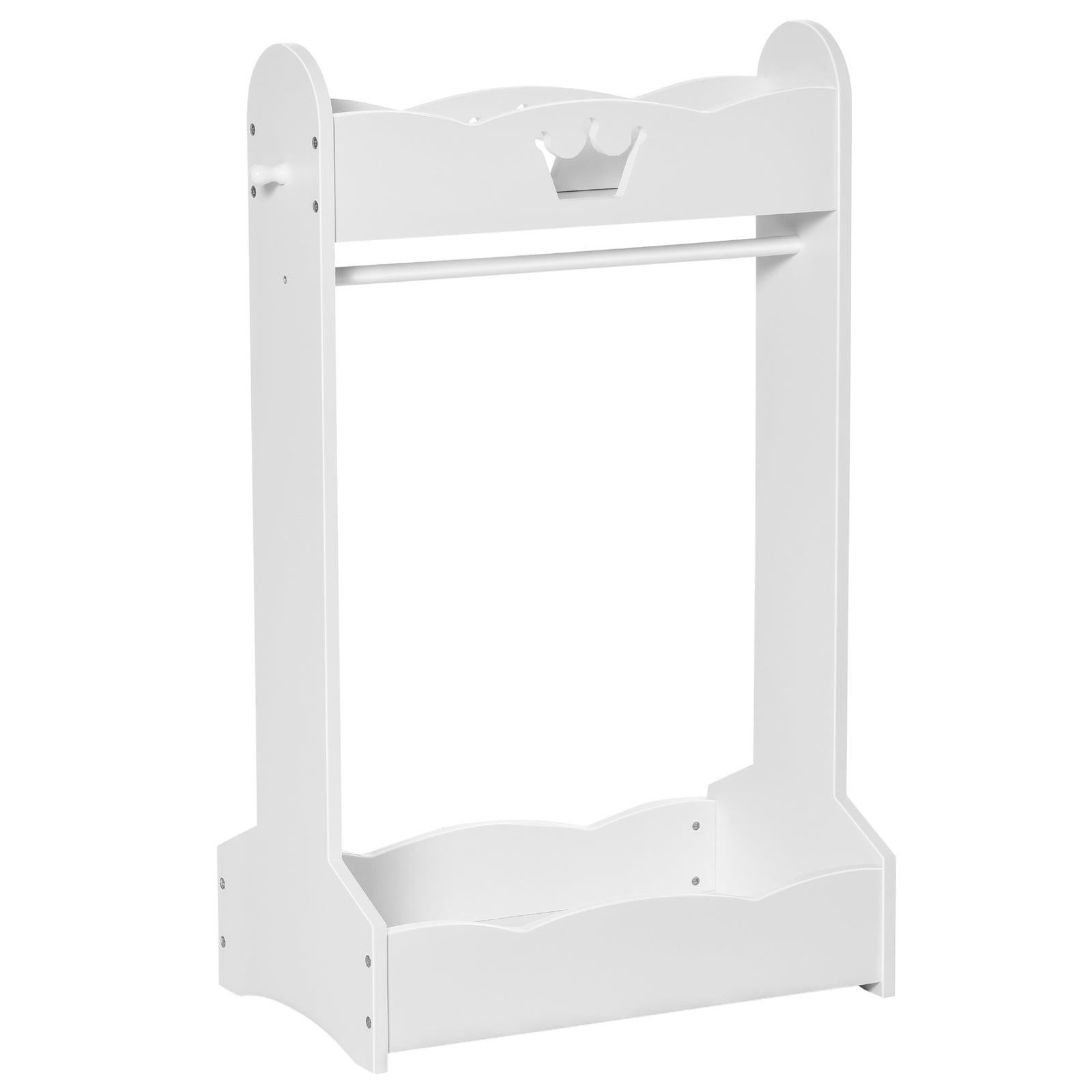 Kids Wood Clothes Rack With Storage Shelves Hall Tree For 3-8 Years