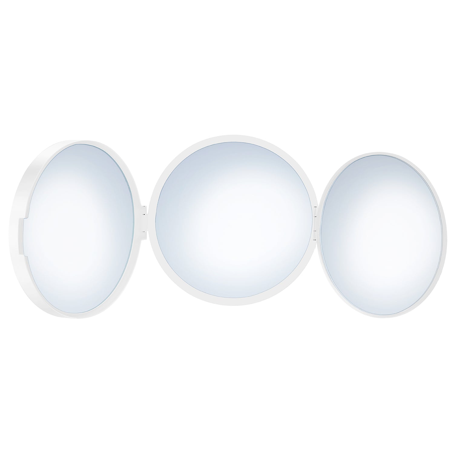 Make Up Folding Three Sided Travel Mirror 12x Magnification | White