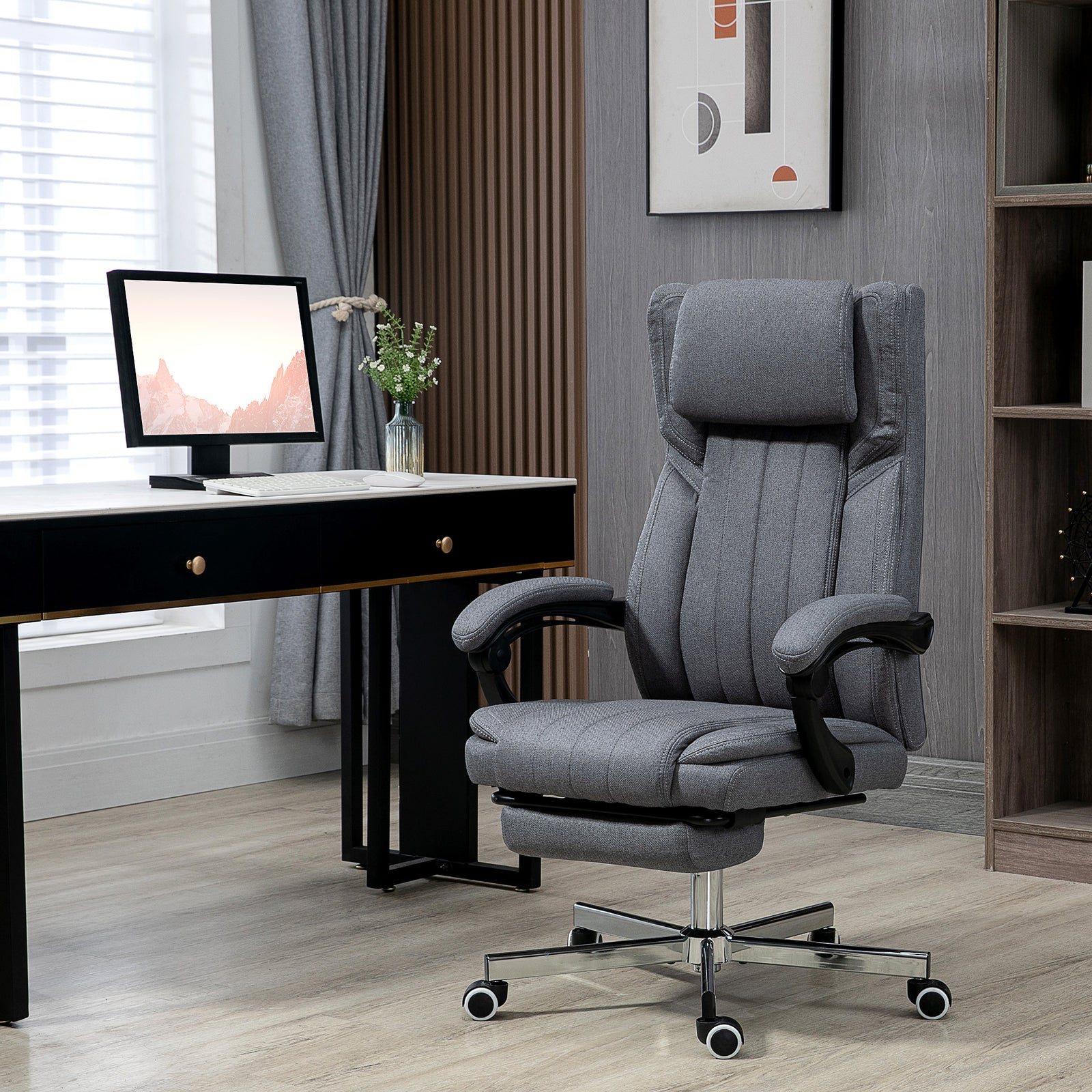 Computer Chair W/ Headrest Footrest