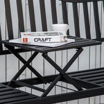 Outsunny Outdoor Bench With Liftable Middle Table, Patio Loveseat, Black
