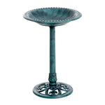 50cm Decorative Bird Bath With Stand, Green, Outdoor