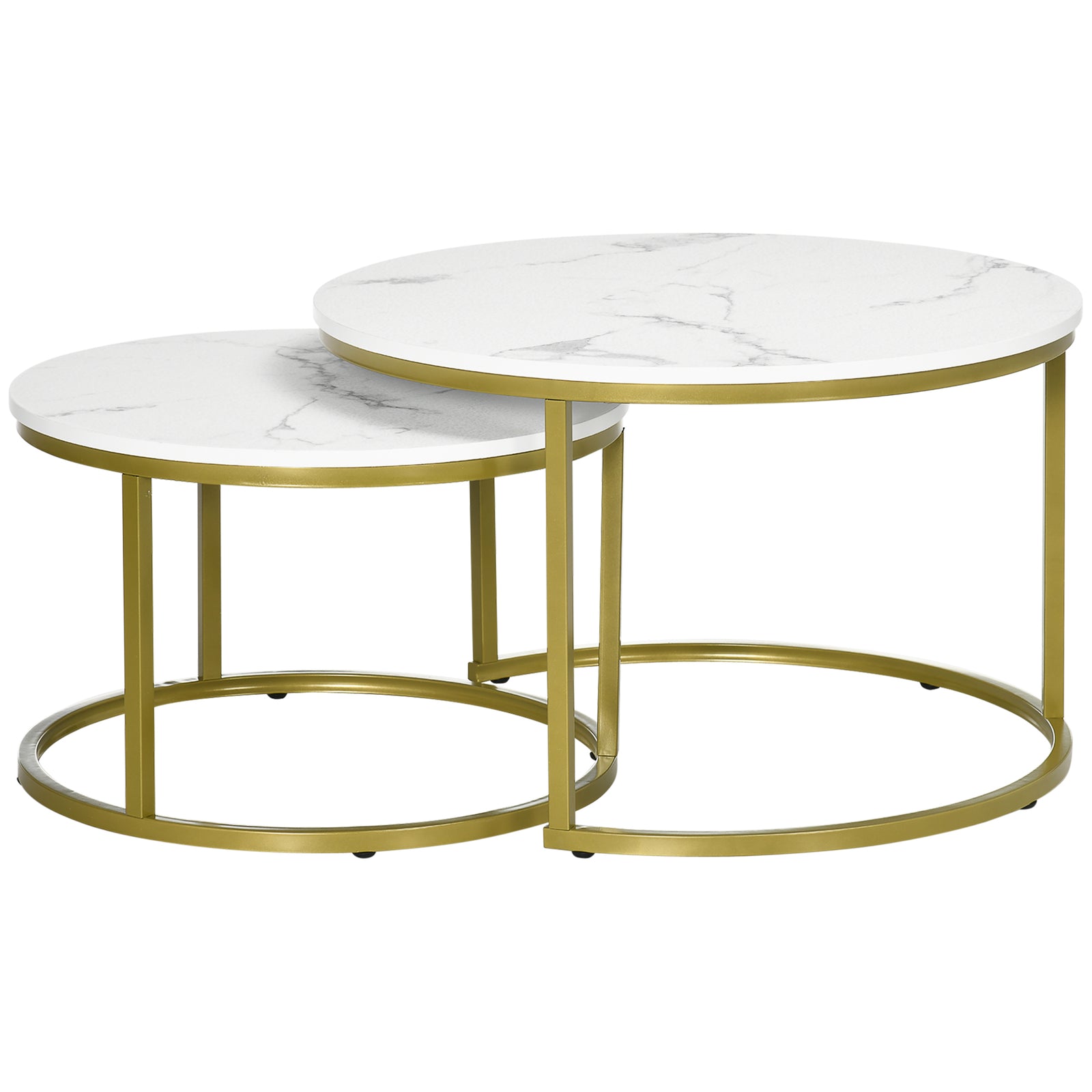 Round Nest Of Tables, Set Of 2, Stacking Coffee
