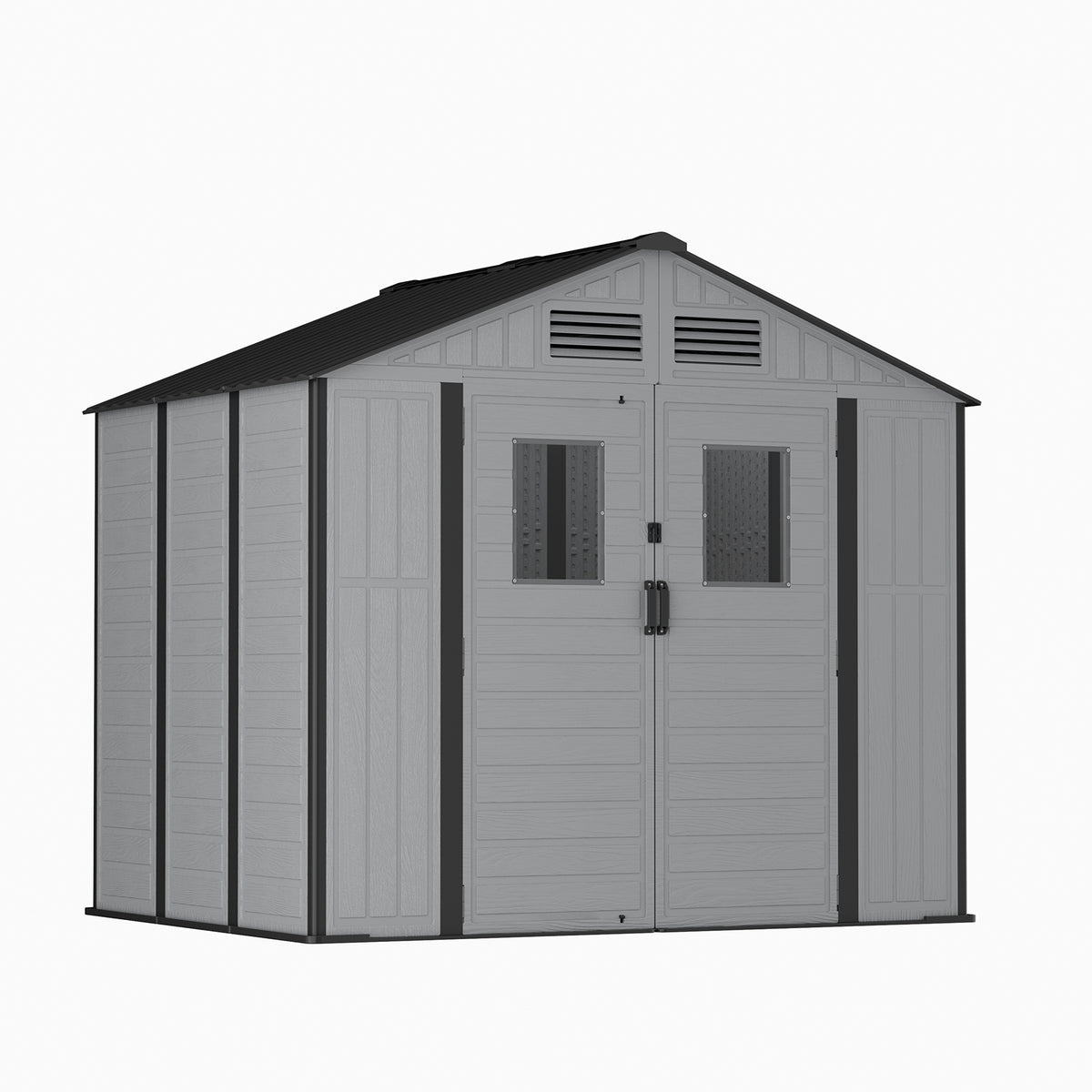 Breeins 8x6ft Plastic Garden Storage Shed With Secure Lockable Door
