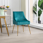 Set Of 2 Lograto Velvet Dining Chairs | Teal