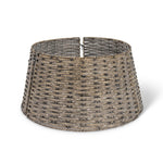 Natural Wicker Tree Skirt By Christmas Village Handcrafted Round Design